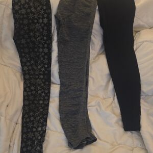 Eye Candy Women's Leggings Set - Black, Gray, and Snowflake Pattern